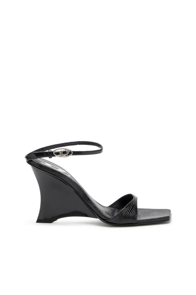 d-amber sandal kilklack D-Amber-Wedge sandaler i läder med ödleeffekt d-amber sandal kilklack D-Amber-Wedge sandaler i läder med ödleeffekt
