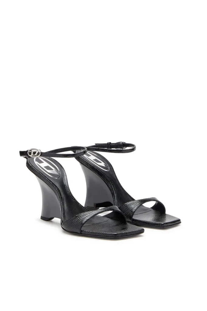 d-amber sandal kilklack D-Amber-Wedge sandaler i läder med ödleeffekt d-amber sandal kilklack D-Amber-Wedge sandaler i läder med ödleeffekt