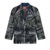 d-bla-dev-fse Kavaj i randig devoré-denim d-bla-dev-fse Kavaj i randig devoré-denim