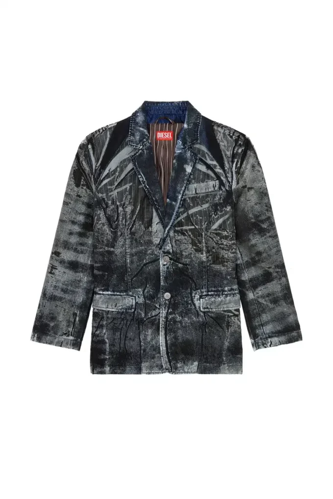 d-bla-dev-fse Kavaj i randig devoré-denim d-bla-dev-fse Kavaj i randig devoré-denim