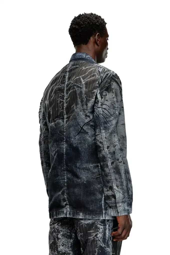 d-bla-dev-fse Kavaj i randig devoré-denim d-bla-dev-fse Kavaj i randig devoré-denim