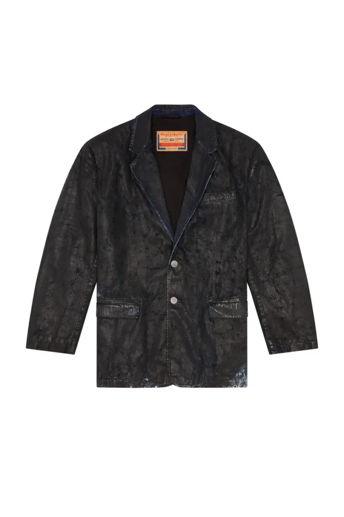 d-bla-fse Denimblazer med craquelé-beläggning d-bla-fse Denimblazer med craquelé-beläggning