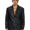 d-bla-fse Denimblazer med craquelé-beläggning d-bla-fse Denimblazer med craquelé-beläggning
