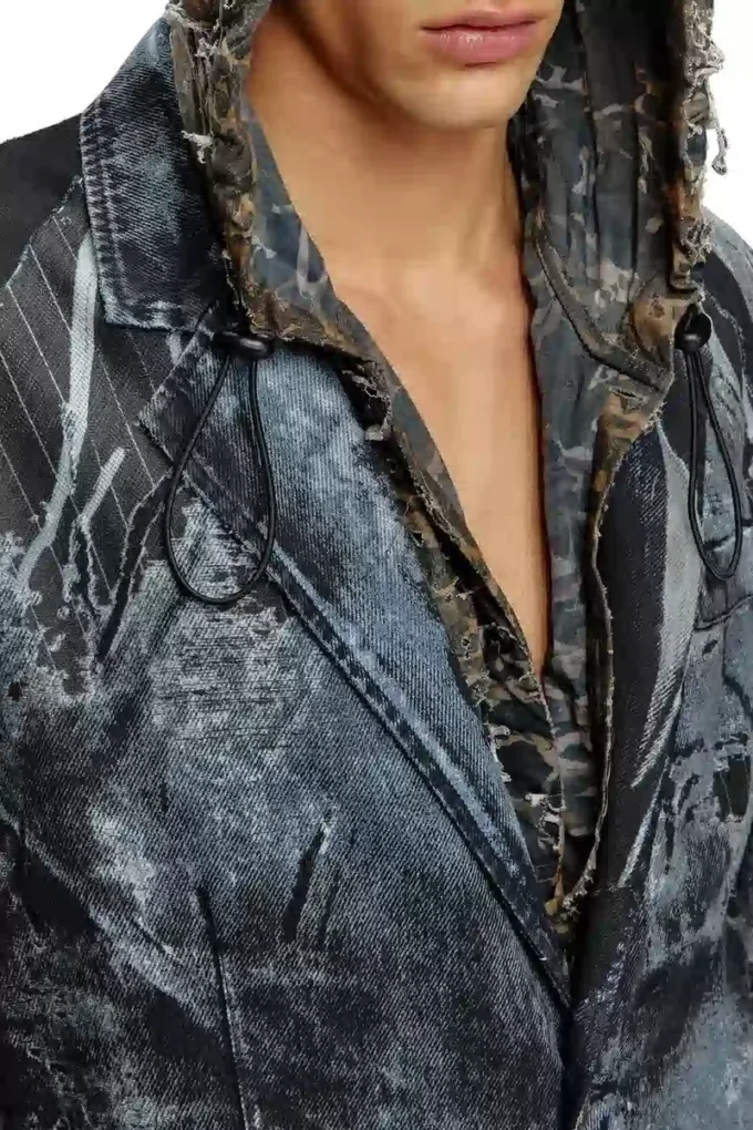 d-bla-long-dev-fse Kappa i randig devoré-denim d-bla-long-dev-fse Kappa i randig devoré-denim