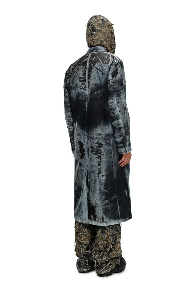 d-bla-long-dev-fse Kappa i randig devoré-denim d-bla-long-dev-fse Kappa i randig devoré-denim