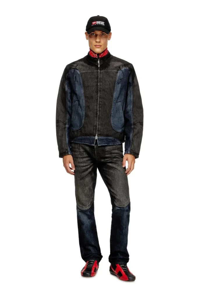 d-blenk-s Bikerjacka i tvåfärgat denim d-blenk-s Bikerjacka i tvåfärgat denim