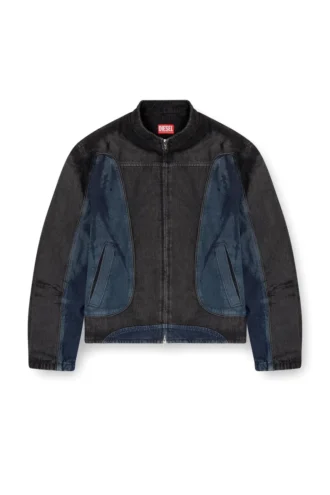 d-blenk-s Bikerjacka i tvåfärgat denim