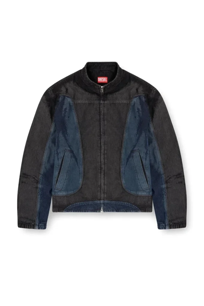 d-blenk-s Bikerjacka i tvåfärgat denim d-blenk-s Bikerjacka i tvåfärgat denim
