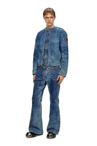 d-calur-fse Jeansjacka med dragkedjedetaljer i bikerstil
