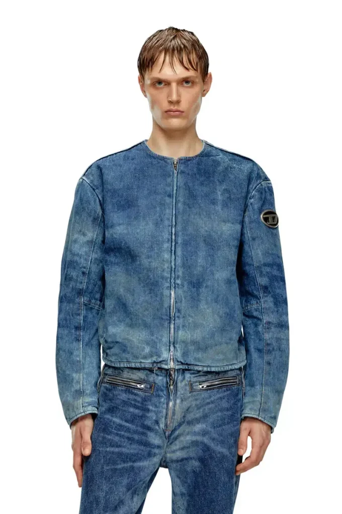 d-calur-fse Jeansjacka med dragkedjedetaljer i bikerstil d-calur-fse Jeansjacka med dragkedjedetaljer i bikerstil