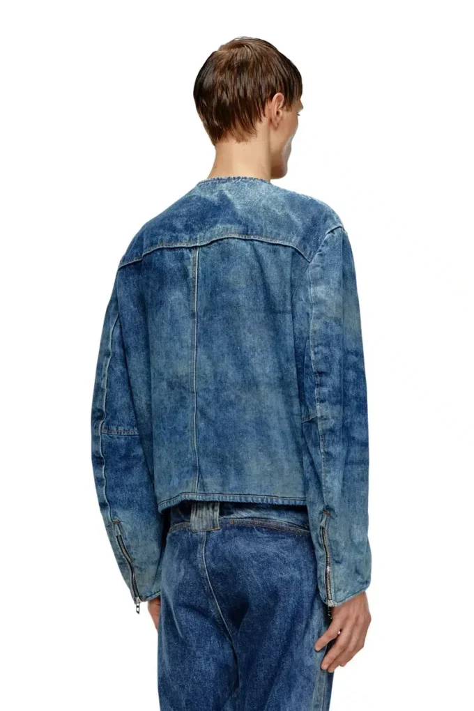 d-calur-fse Jeansjacka med dragkedjedetaljer i bikerstil d-calur-fse Jeansjacka med dragkedjedetaljer i bikerstil