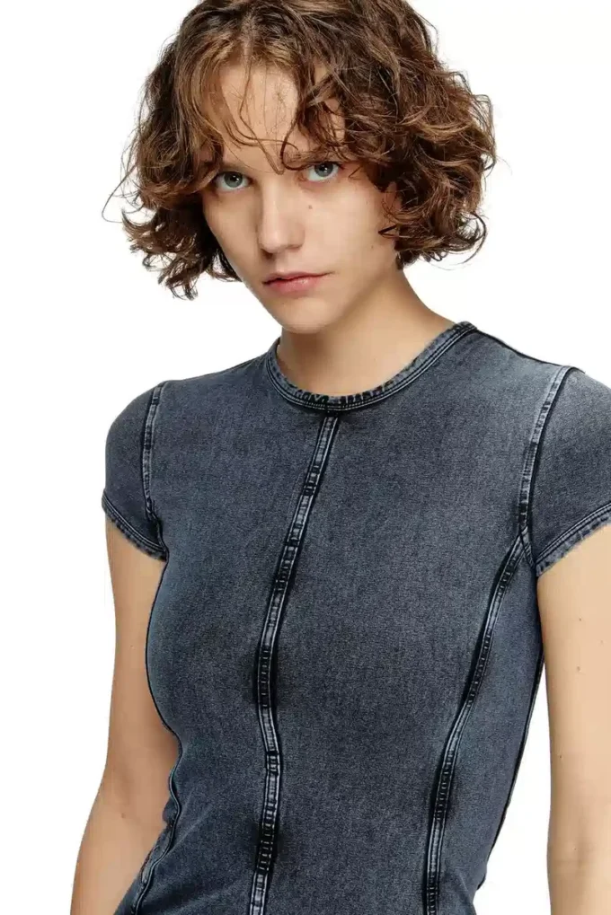 d-cupsleeves Miniklänning i jersey med denimlook d-cupsleeves Miniklänning i jersey med denimlook