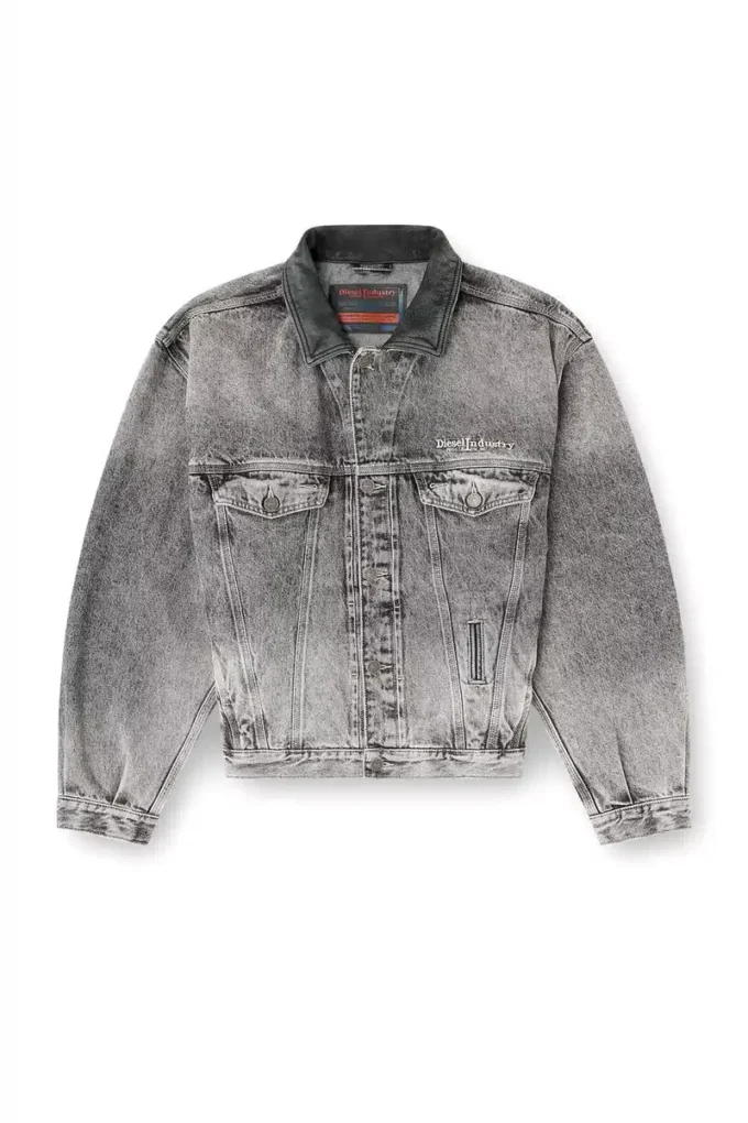 d-denver-s Truckerjacka i denim med tonade läderdetaljer d-denver-s Truckerjacka i denim med tonade läderdetaljer