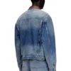d-denver-s1 Truckerjacka i denim med kontrasterande läderdetaljer d-denver-s1 Truckerjacka i denim med kontrasterande läderdetaljer