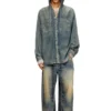 d-dewny-hood-s2 Overskjorta i marmorerad belagd denim d-dewny-hood-s2 Overskjorta i marmorerad belagd denim