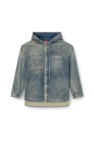 d-dewny-hood-s2 Overskjorta i marmorerad belagd denim