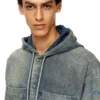 d-dewny-hood-s2 Overskjorta i marmorerad belagd denim d-dewny-hood-s2 Overskjorta i marmorerad belagd denim
