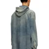 d-dewny-hood-s2 Overskjorta i marmorerad belagd denim d-dewny-hood-s2 Overskjorta i marmorerad belagd denim