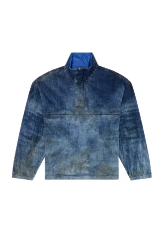 d-flow-fse Pulloverjacka i denim med smutsig effekt