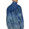 d-flow-fse Pulloverjacka i denim med smutsig effekt d-flow-fse Pulloverjacka i denim med smutsig effekt