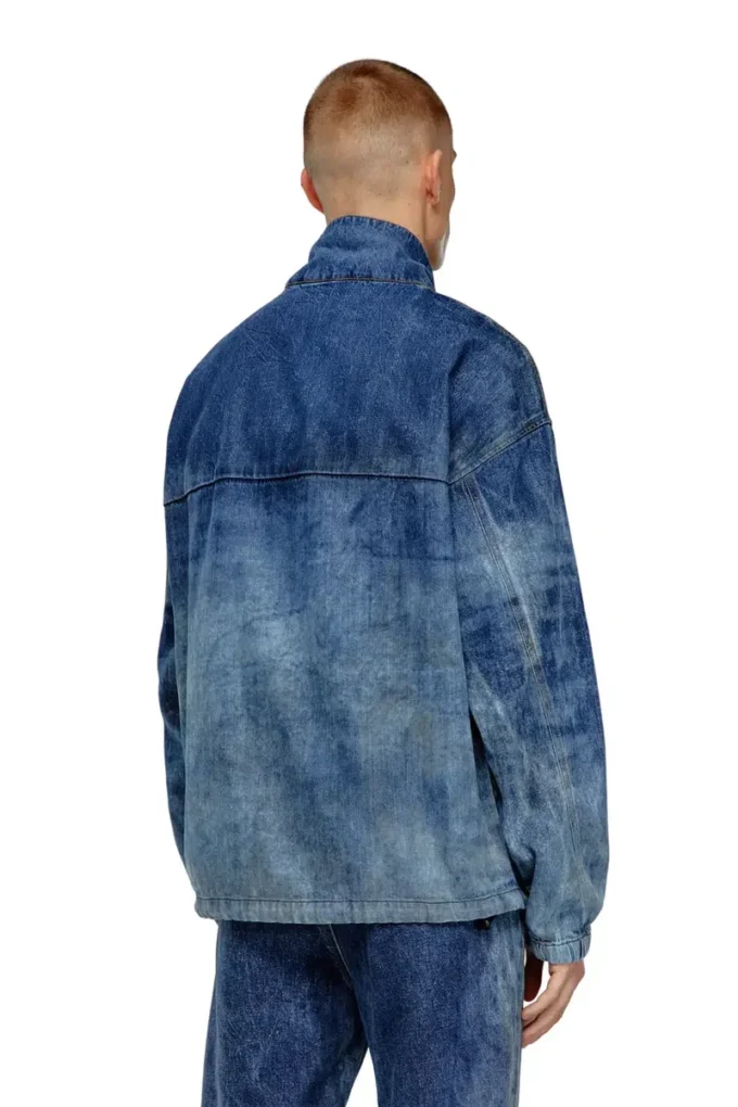 d-flow-fse Pulloverjacka i denim med smutsig effekt d-flow-fse Pulloverjacka i denim med smutsig effekt