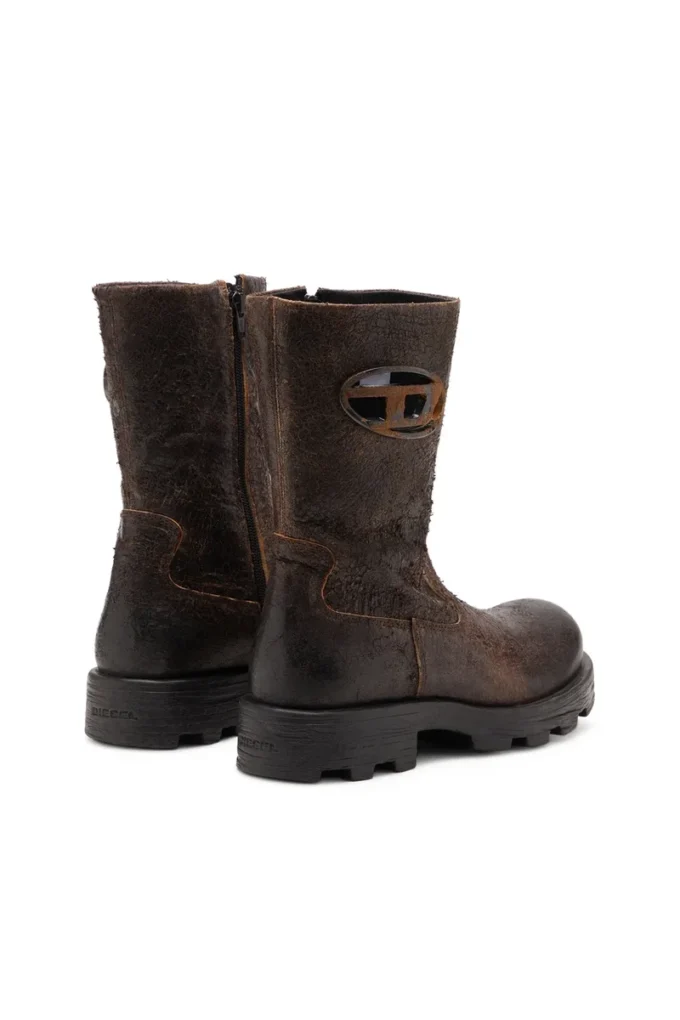 d-hammer bkr d w D-Hammer-Biker boots i slitet, krackelerat mocka