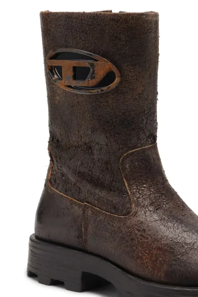 d-hammer bkr d w D-Hammer-Biker boots i slitet, krackelerat mocka