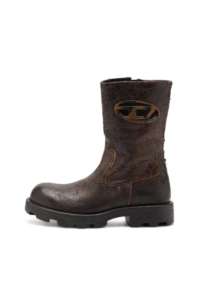 d-hammer bkr d w D-Hammer-Biker boots i slitet, krackelerat mocka