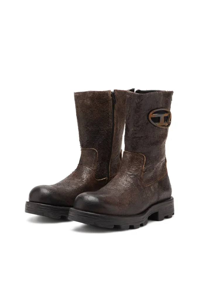 d-hammer bkr d w D-Hammer-Biker boots i slitet, krackelerat mocka