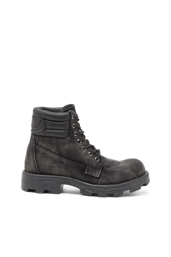 d-hammer snörning w D-Hammer-Combat boots i denim och läder d-hammer snörning w D-Hammer-Combat boots i denim och läder