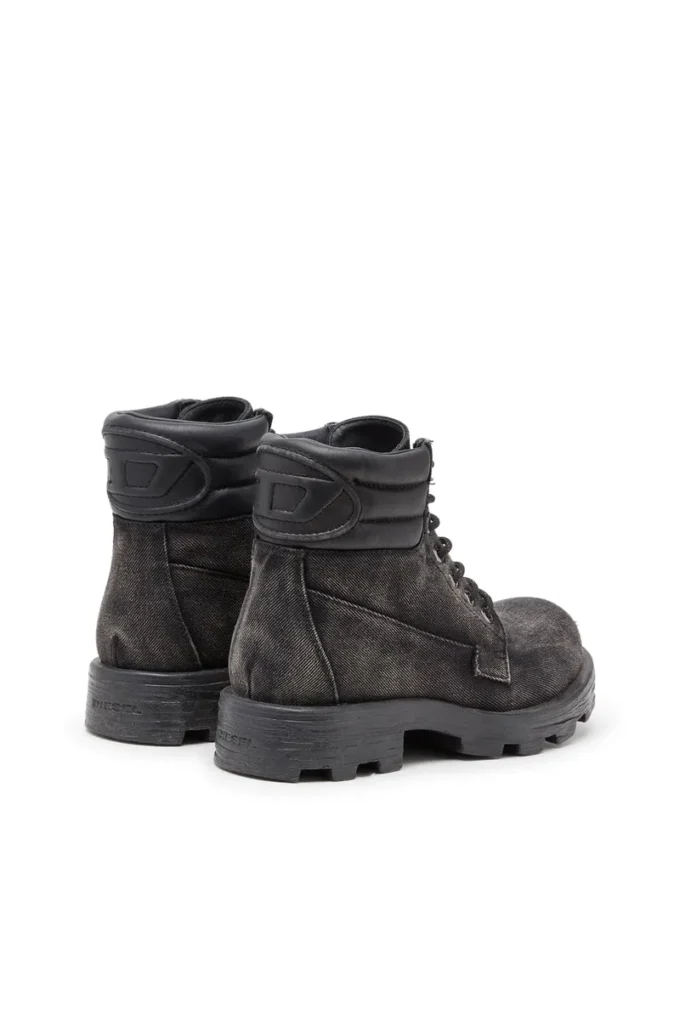 d-hammer snörning w D-Hammer-Combat boots i denim och läder d-hammer snörning w D-Hammer-Combat boots i denim och läder