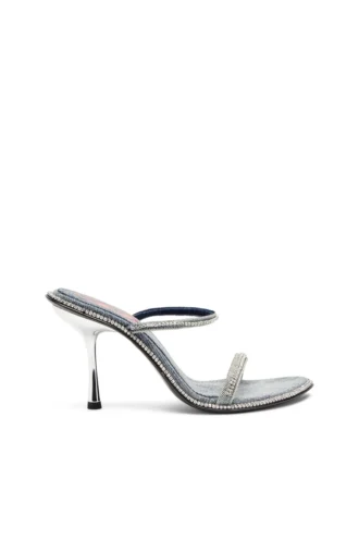 d-havanna sdl D-Havanna-Mules med klack i kristallfärgad denim
