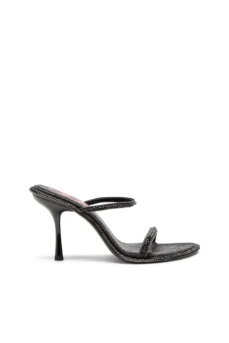 d-havanna sdl D-Havanna-Mules med klack i kristallfärgad denim