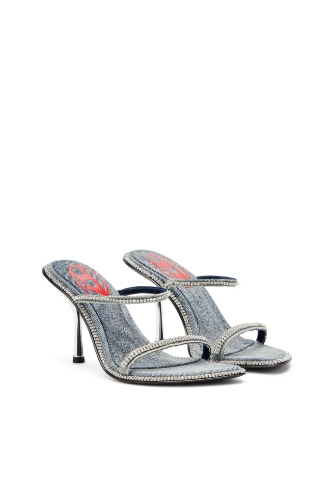 d-havanna sdl D-Havanna-Mules med klack i kristallfärgad denim d-havanna sdl D-Havanna-Mules med klack i kristallfärgad denim