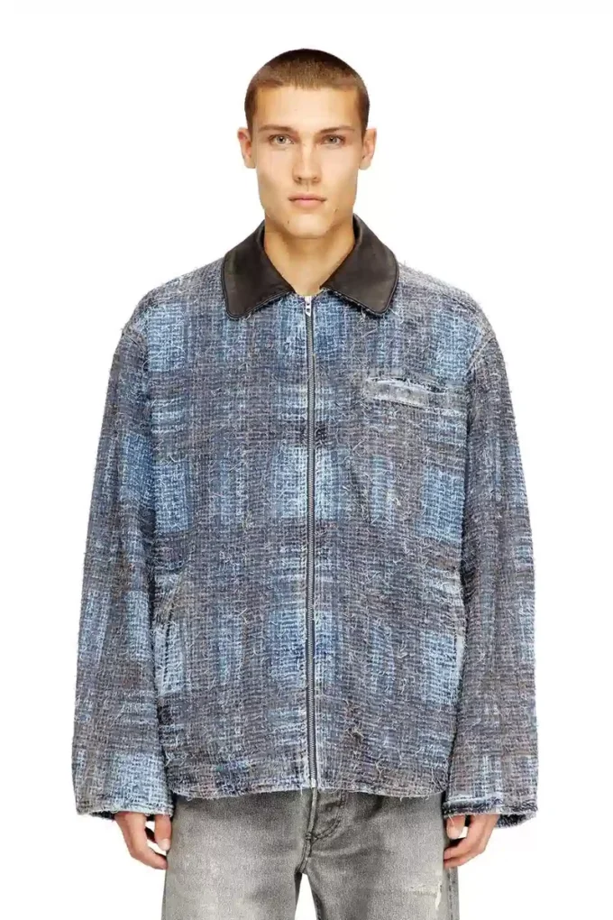 d-ivar-s1 Jacka i grafisk bouclé-denim d-ivar-s1 Jacka i grafisk bouclé-denim