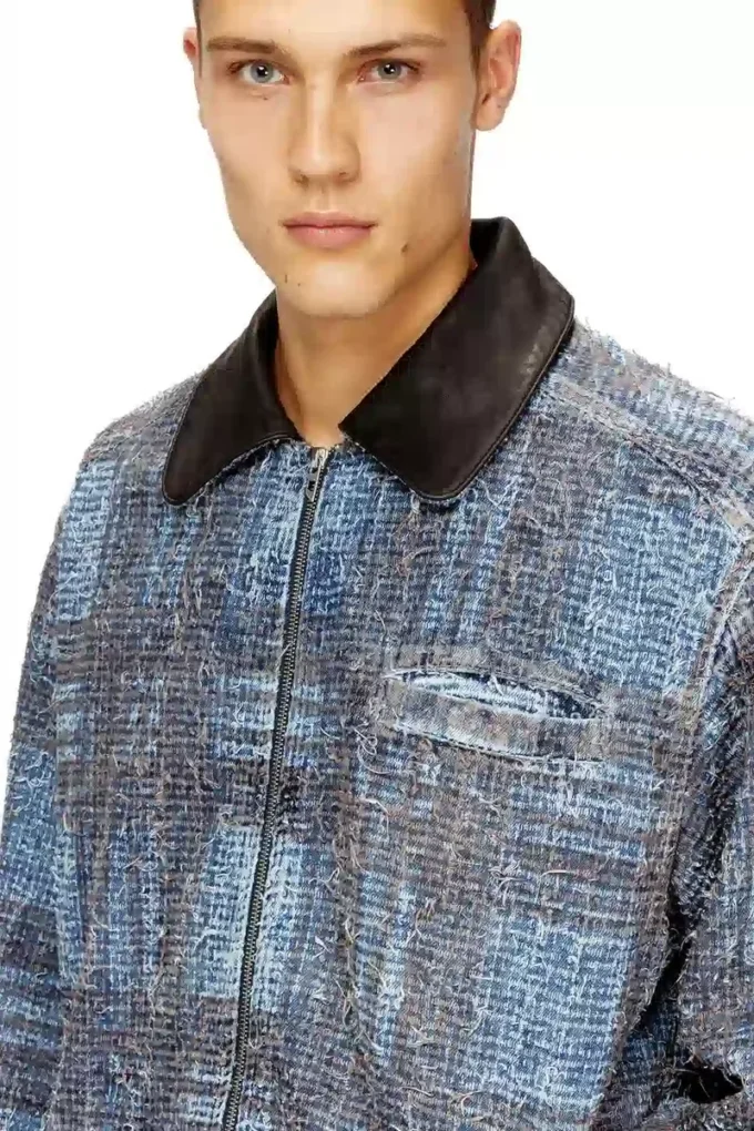 d-ivar-s1 Jacka i grafisk bouclé-denim d-ivar-s1 Jacka i grafisk bouclé-denim