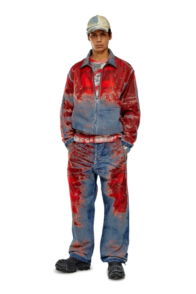 d-krap-fse Jacka i devoré-denim med logotyp d-krap-fse Jacka i devoré-denim med logotyp