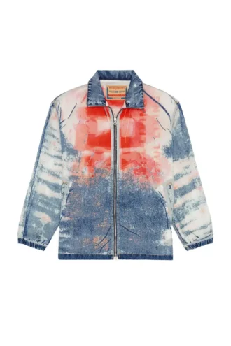 d-krap-fse Jacka i devoré-denim med logotyp