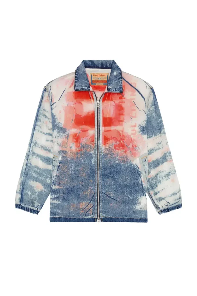 d-krap-fse Jacka i devoré-denim med logotyp d-krap-fse Jacka i devoré-denim med logotyp