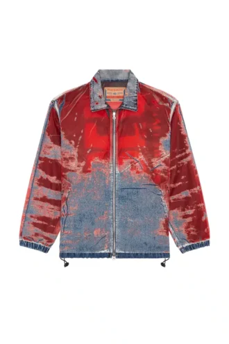 d-krap-fse Jacka i devoré-denim med logotyp