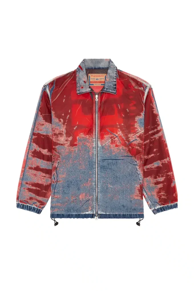 d-krap-fse Jacka i devoré-denim med logotyp d-krap-fse Jacka i devoré-denim med logotyp