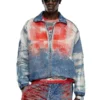 d-krap-fse Jacka i devoré-denim med logotyp d-krap-fse Jacka i devoré-denim med logotyp