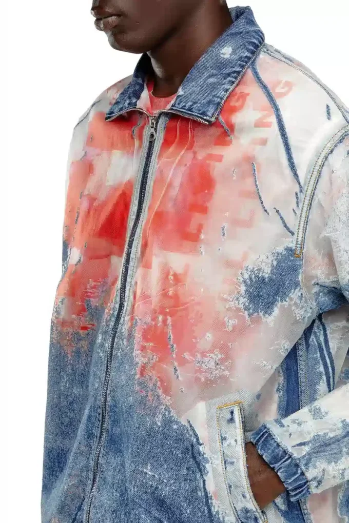 d-krap-fse Jacka i devoré-denim med logotyp d-krap-fse Jacka i devoré-denim med logotyp