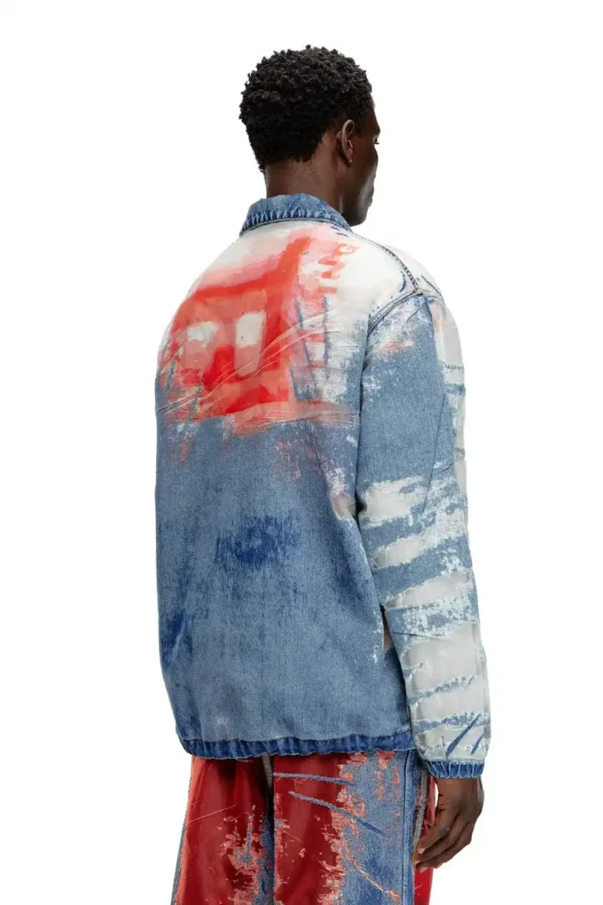 d-krap-fse Jacka i devoré-denim med logotyp d-krap-fse Jacka i devoré-denim med logotyp