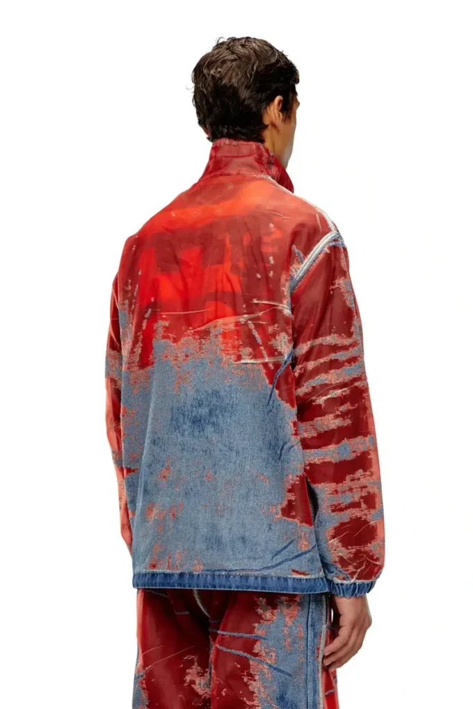 d-krap-fse Jacka i devoré-denim med logotyp d-krap-fse Jacka i devoré-denim med logotyp
