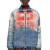 d-krap-fse Jacka i devoré-denim med logotyp d-krap-fse Jacka i devoré-denim med logotyp