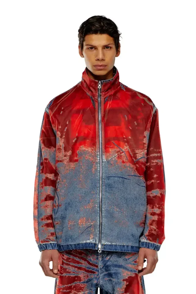 d-krap-fse Jacka i devoré-denim med logotyp d-krap-fse Jacka i devoré-denim med logotyp