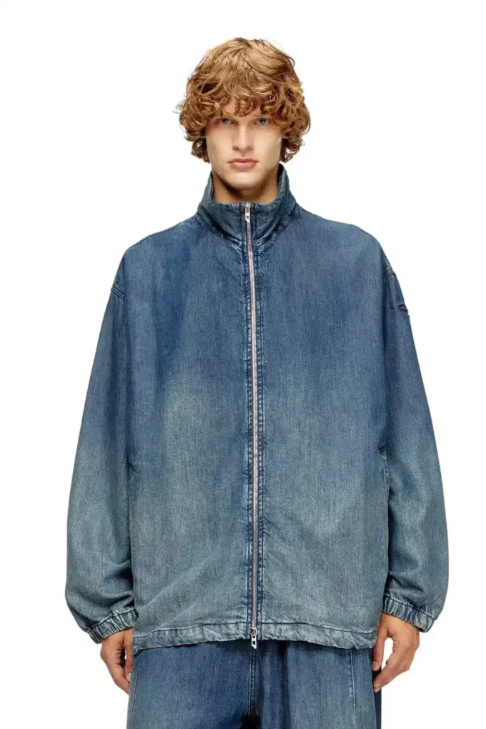 d-krap-s6 Jacka med dragkedja i mjuk denim