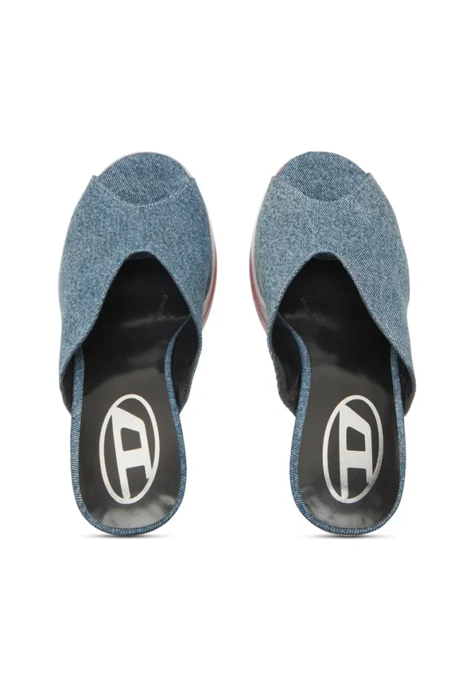 d-lake platform sdl D-Lake-Platform mules i denim och plexiglas d-lake platform sdl D-Lake-Platform mules i denim och plexiglas