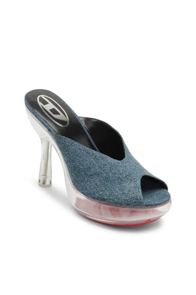 d-lake platform sdl D-Lake-Platform mules i denim och plexiglas d-lake platform sdl D-Lake-Platform mules i denim och plexiglas